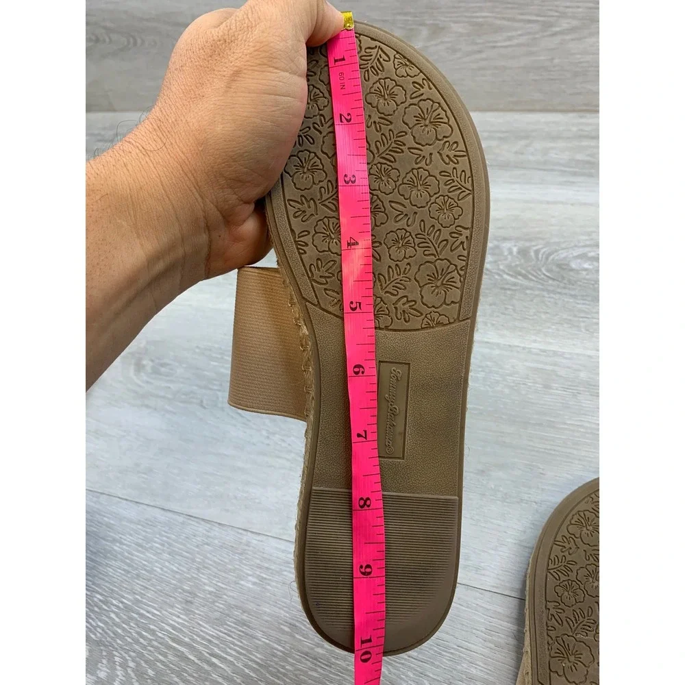 Tommy Bahama Modena Light Tan Espadrille Thong Slide Sandals Women's 7.5 Shoes